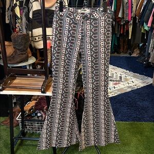 Rock & Roll Cowgirl Multicolor Patterned Flare Pants
